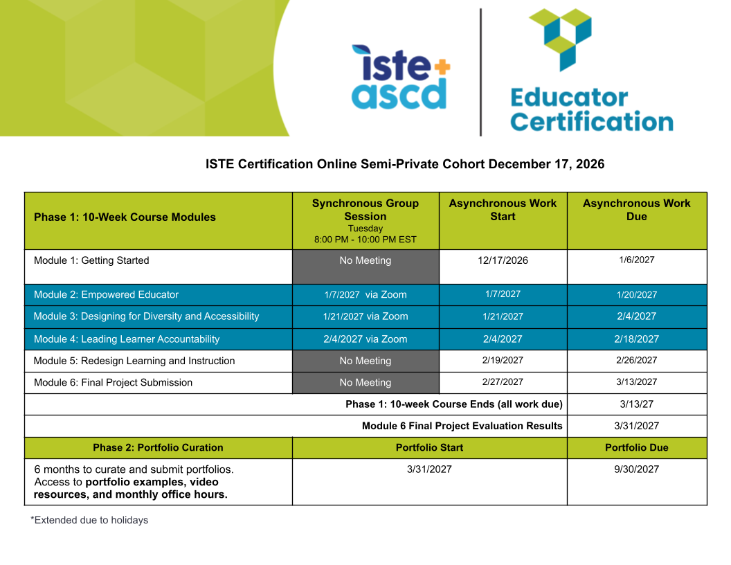 ISTE Certification Online Semi Private Cohort December 17 2026 1