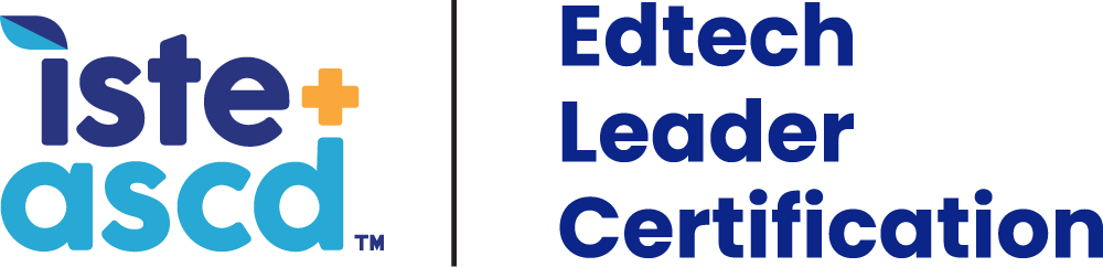 ISTE ASCD Edtech Leader Certification logo with bold blue text and a plus sign between iste and ascd..