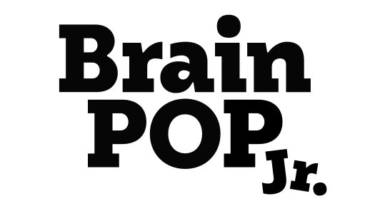 The BrainPOP Jr. logo features bold black text reading BrainPOP Jr. on a white background.