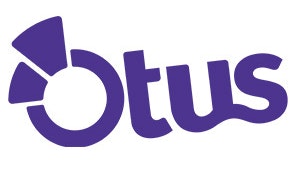 Purple letters that spell OTUS