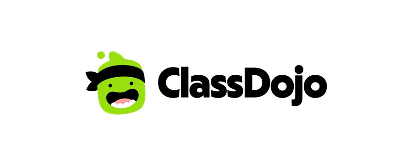ClassDojo logo featuring a smiling green cartoon character with a black headband next to the words ClassDojo in bold black text on a white background.