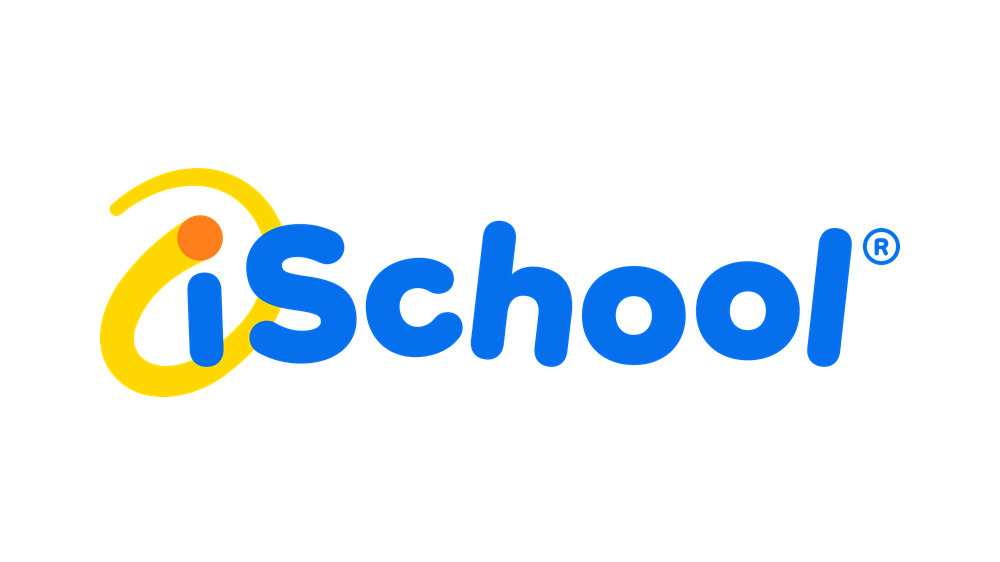 The iSchool logo features a yellow swirl with an orange dot forming a stylized i, followed by the word School in bold blue letters on a white background.