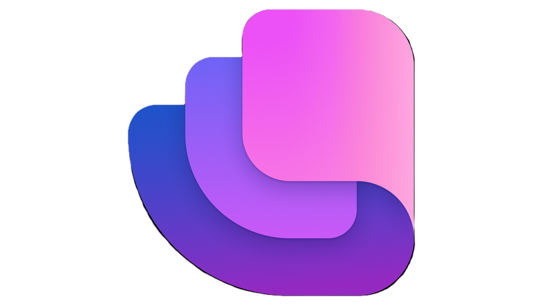 Icon for Microsoft Learning Zone consisting of 3 folded layers in shades of purple and pink.
