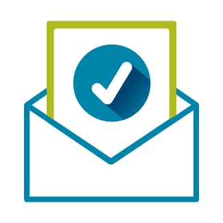 Asset 3 is an icon of a letter with a checkmark on it coming out of an open envelope.
